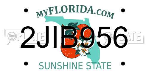 2JIB956 Florida License Plate