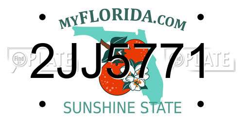 2JJ5771 Florida License Plate