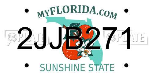 2JJB271 Florida License Plate