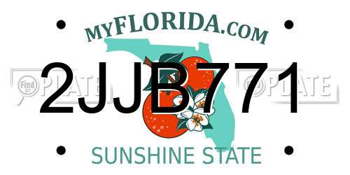 2JJB771 Florida License Plate