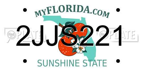 2JJS221 Florida License Plate
