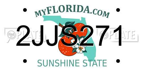2JJS271 Florida License Plate