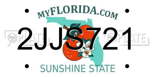 2JJS721 Florida License Plate