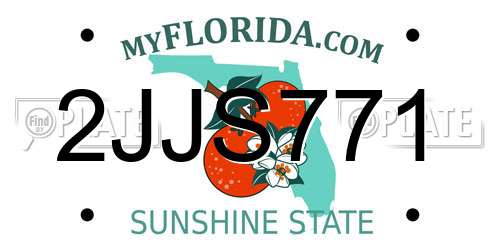 2JJS771 Florida License Plate