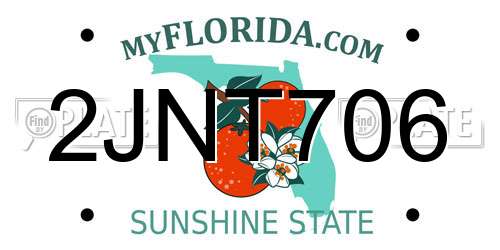2JNT706 Florida License Plate