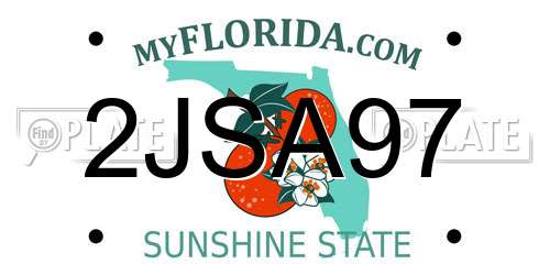 2JSA97 Florida License Plate