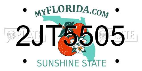 2JT5505 Florida License Plate