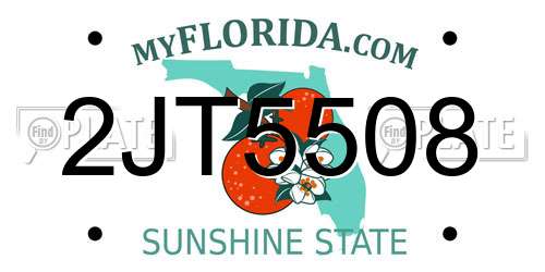 2JT5508 Florida License Plate