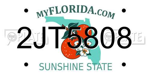 2JT5808 Florida License Plate