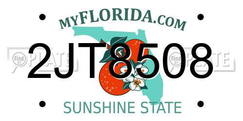 2JT8508 Florida License Plate