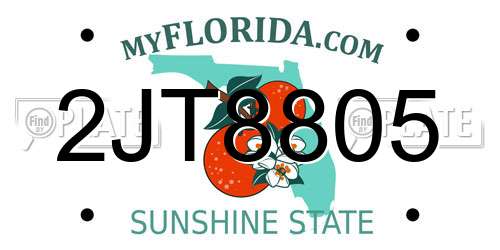 2JT8805 Florida License Plate