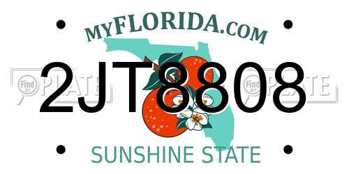 2JT8808 Florida License Plate
