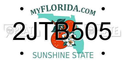 2JTB505 Florida License Plate