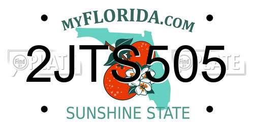 2JTS505 Florida License Plate