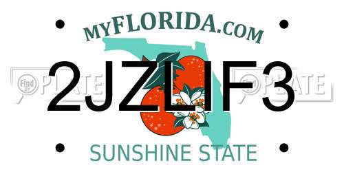 2JZLIF3 Florida License Plate