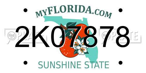 2K07878 Florida License Plate