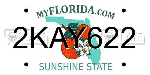 2KAY622 Florida License Plate