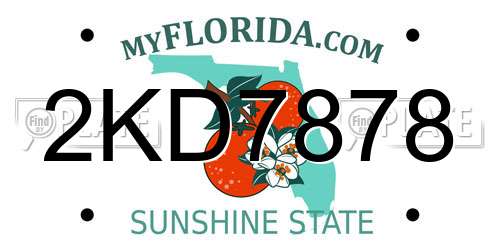 2KD7878 Florida License Plate