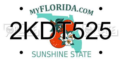 2KDT525 Florida License Plate