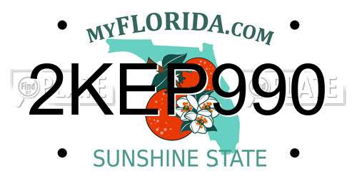 2KEP990 Florida License Plate