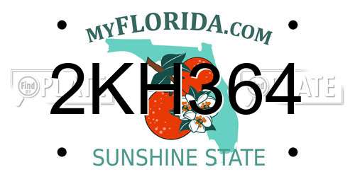 2KH364 Florida License Plate