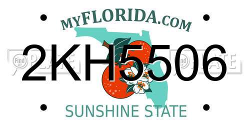 2KH5506 Florida License Plate
