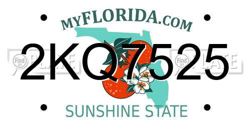 2KQ7525 Florida License Plate