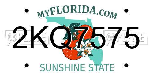 2KQ7575 Florida License Plate
