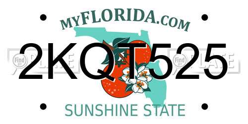 2KQT525 Florida License Plate