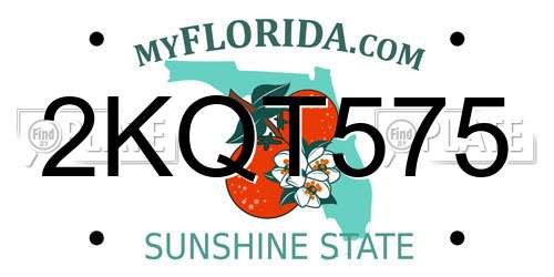 2KQT575 Florida License Plate