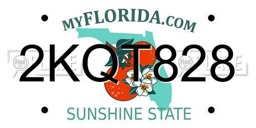 2KQT828 Florida License Plate