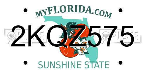 2KQZ575 Florida License Plate