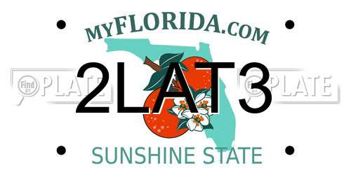 2LAT3 Florida License Plate