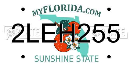 2LEH255 Florida License Plate
