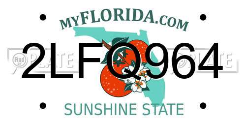 2LFQ964 Florida License Plate