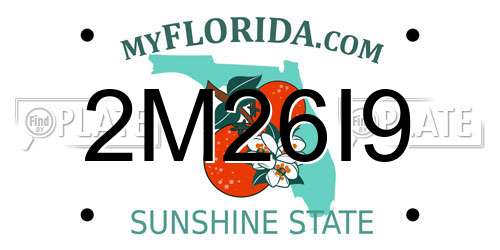 2M26I9 Florida License Plate