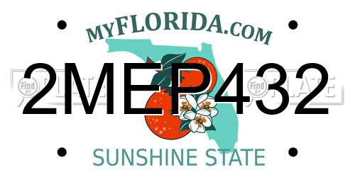 2MEP432 Florida License Plate