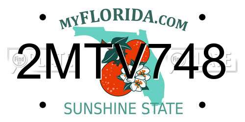 2MTV748 Florida License Plate