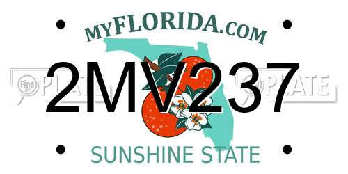 2MV237 Florida License Plate