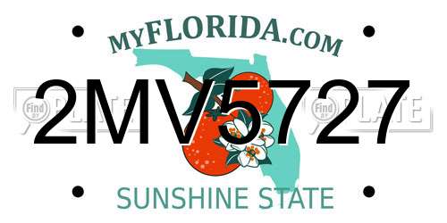 2MV5727 Florida License Plate