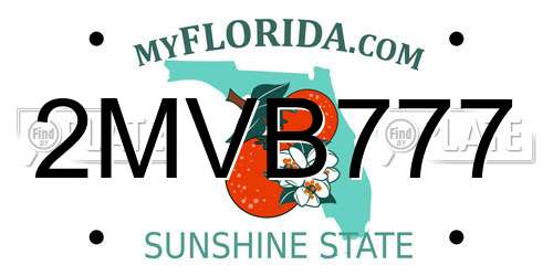 2MVB777 Florida License Plate