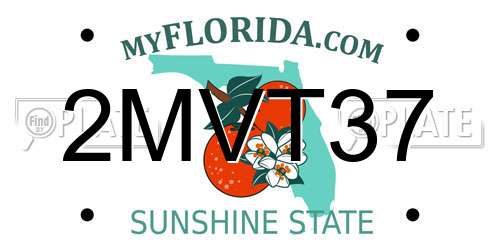 2MVT37 Florida License Plate