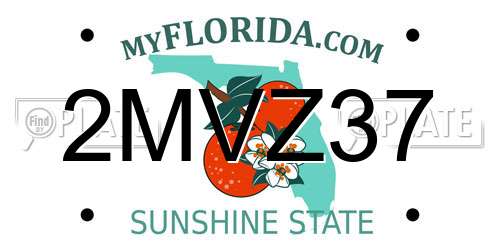 2MVZ37 Florida License Plate