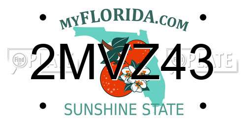 2MVZ43 Florida License Plate