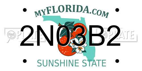 2N03B2 Florida License Plate