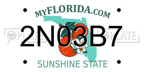2N03B7 Florida License Plate
