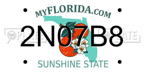 2N07B8 Florida License Plate