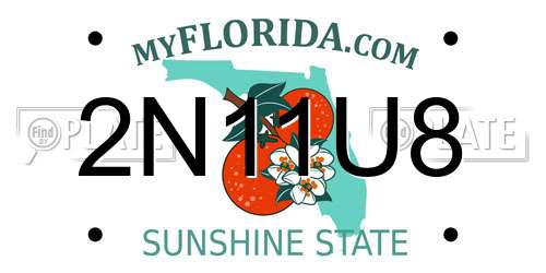 2N11U8 Florida License Plate