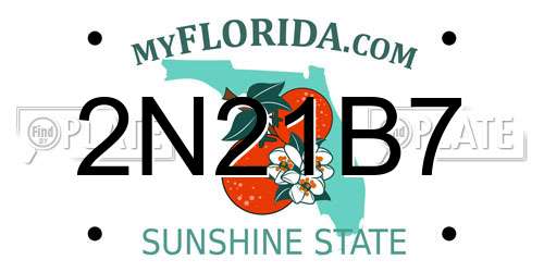 2N21B7 Florida License Plate