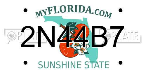 2N44B7 Florida License Plate